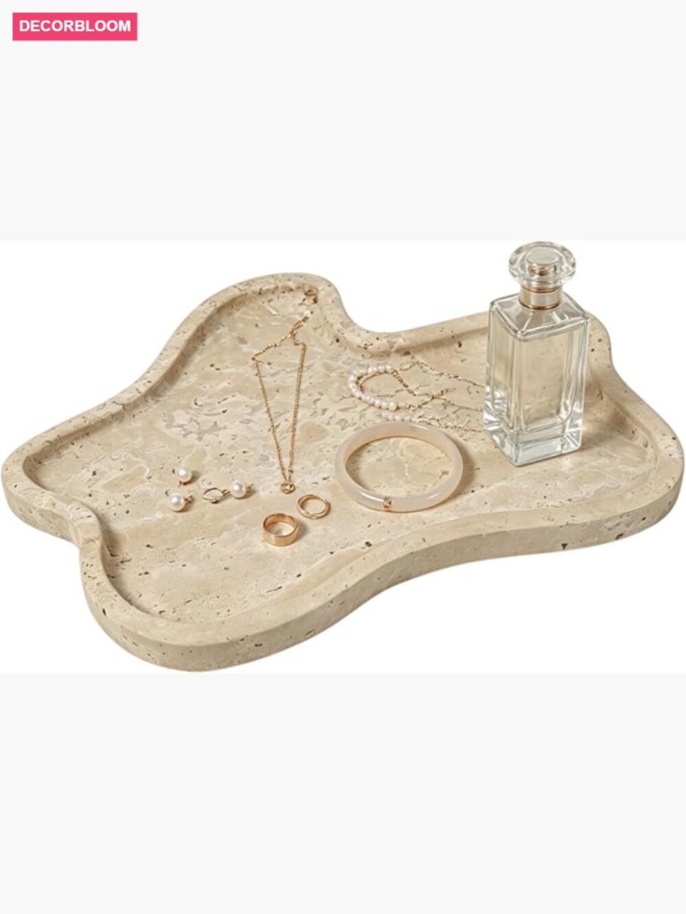 Natural Marble Vanity Tray 10.8x8 Decorative Organizer for Perfume Jewelry